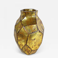 CONTEMPORARY, GILT CERAMIC VASE, 21TH CENTURY, MODERN ORGANIC STYLE