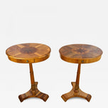 19TH CENTURY, AUSTRIA, BIEDERMEIER SIDE TABLES, NUTWOOD, CHERRYWOOD, CA 1830