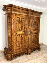 18TH CENTURY, AUSTRIA, NUTWOOD, BAROQUE CABINET, INLAY WORKS