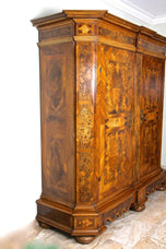 18TH CENTURY, AUSTRIA, NUTWOOD, BAROQUE CABINET, INLAY WORKS