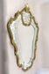 MID CENTURY, ITALY, MURANO GLASS WALL MIRROR, GILT GLASS FLOWERS, 1950