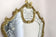 MID CENTURY, ITALY, MURANO GLASS WALL MIRROR, GILT GLASS FLOWERS, 1950