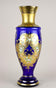 19TH CENTURY, CZECH REPUBLIC, COBALT BLUE, GILT GLASS VASE, ENAMEL PAINTINGS, CA 1890