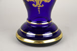 19TH CENTURY, CZECH REPUBLIC, COBALT BLUE, GILT GLASS VASE, ENAMEL PAINTINGS, CA 1890