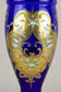 19TH CENTURY, CZECH REPUBLIC, COBALT BLUE, GILT GLASS VASE, ENAMEL PAINTINGS, CA 1890