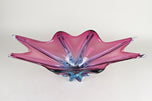 MID CENTURY, ITALY, MURANO GLASS, BOWL, PURPLE, BLUE