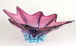 MID CENTURY, ITALY, MURANO GLASS, BOWL, PURPLE, BLUE