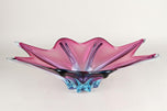 MID CENTURY, ITALY, MURANO GLASS, BOWL, PURPLE, BLUE