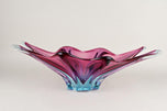 MID CENTURY, ITALY, MURANO GLASS, BOWL, PURPLE, BLUE