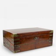 19TH CENTURY, VICTORIAN, TRAVEL DESK BOX, BRASS BOUND, UK