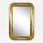 GILT, 19TH CENTURY, AUSTRIA, WALL MIRROR, STUCCO WORKS, ROUNDED CORNERS, CA 1840