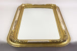GILT, 19TH CENTURY, AUSTRIA, WALL MIRROR, STUCCO WORKS, ROUNDED CORNERS, CA 1840