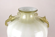 21TH CENTURY, ITALY, MURANO AMPHORA VASE, GOLDEN, BEIGE