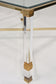 MID CENTURY MODERN, FRANCE, LUCITE, BRASS, COFFEE TABLE