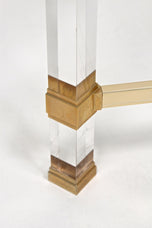 MID CENTURY MODERN, FRANCE, LUCITE, BRASS, COFFEE TABLE