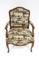 19TH CENTURY, AUSTRIA, NUTWOOD ARMCHAIR, HANDCARVED, CUSHION