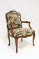 19TH CENTURY, AUSTRIA, NUTWOOD ARMCHAIR, HANDCARVED, CUSHION