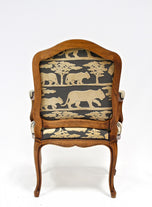 19TH CENTURY, AUSTRIA, NUTWOOD ARMCHAIR, HANDCARVED, CUSHION