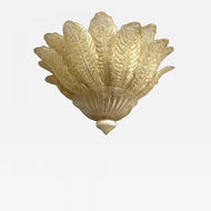 MURANO GLASS, GOLDEN, CEILING LIGHT, FLUSH MOUNT, VENICE, 2003
