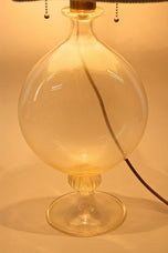 MURANO TABLE LAMP, ITALY, 24K GOLD FLAKES, 1960