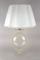MURANO TABLE LAMP, ITALY, 24K GOLD FLAKES, 1960