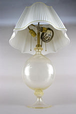 MURANO TABLE LAMP, ITALY, 24K GOLD FLAKES, 1960