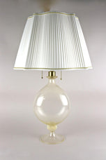 MURANO TABLE LAMP, ITALY, 24K GOLD FLAKES, 1960