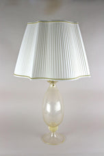 MURANO TABLE LAMP, ITALY, 24K GOLD FLAKES, 1960