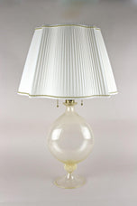 MURANO TABLE LAMP, ITALY, 24K GOLD FLAKES, 1960