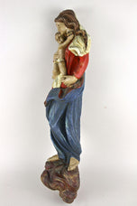 18TH CENTURY, AUSTRIA, POLYCHROME VIRGIN & CHILD WALL SCULPTURE