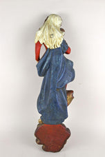 18TH CENTURY, AUSTRIA, POLYCHROME VIRGIN & CHILD WALL SCULPTURE