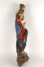 18TH CENTURY, AUSTRIA, POLYCHROME VIRGIN & CHILD WALL SCULPTURE