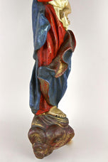 18TH CENTURY, AUSTRIA, POLYCHROME VIRGIN & CHILD WALL SCULPTURE