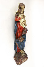 18TH CENTURY, AUSTRIA, POLYCHROME VIRGIN & CHILD WALL SCULPTURE
