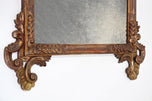 19TH CENTURY, ITALY, VENETIAN WALL MIRROR, SILVERED, BRONZED, HANDCARVED, 1840