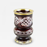 19TH CENTURY, BIEDERMEIER, RUBY RED, GLASS GOBLET, GILT PARTS
