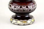 19TH CENTURY, BIEDERMEIER, RUBY RED, GLASS GOBLET, GILT PARTS