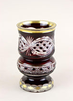 19TH CENTURY, BIEDERMEIER, RUBY RED, GLASS GOBLET, GILT PARTS