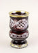 19TH CENTURY, BIEDERMEIER, RUBY RED, GLASS GOBLET, GILT PARTS