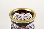 19TH CENTURY, BIEDERMEIER, RUBY RED, GLASS GOBLET, GILT PARTS