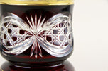 19TH CENTURY, BIEDERMEIER, RUBY RED, GLASS GOBLET, GILT PARTS