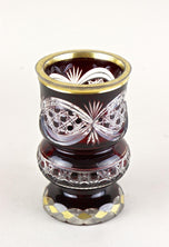 19TH CENTURY, BIEDERMEIER, RUBY RED, GLASS GOBLET, GILT PARTS