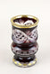 19TH CENTURY, BIEDERMEIER, RUBY RED, GLASS GOBLET, GILT PARTS