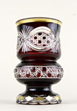 19TH CENTURY, BIEDERMEIER, RUBY RED, GLASS GOBLET, GILT PARTS
