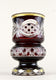 19TH CENTURY, BIEDERMEIER, RUBY RED, GLASS GOBLET, GILT PARTS