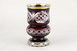 19TH CENTURY, BIEDERMEIER, RUBY RED, GLASS GOBLET, GILT PARTS