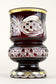 19TH CENTURY, BIEDERMEIER, RUBY RED, GLASS GOBLET, GILT PARTS