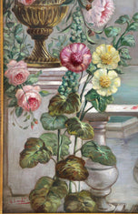 PAIR, OF, FLORAL, STILL, LIFE, OIL, PAINTINGS, SIGNED, V. LANDI, FRAMED, IT, CA. 1990