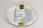 VENETIAN, MURANO, GLASS, TRAY, ENGRAVINGS, 24K, GOLD, ITALY, 1960