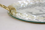 VENETIAN, MURANO, GLASS, TRAY, ENGRAVINGS, 24K, GOLD, ITALY, 1960